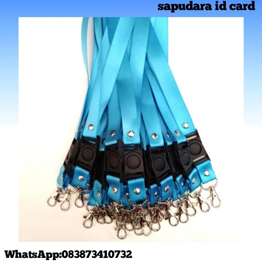 tali lanyard/id card 2cm  warna biru tosca