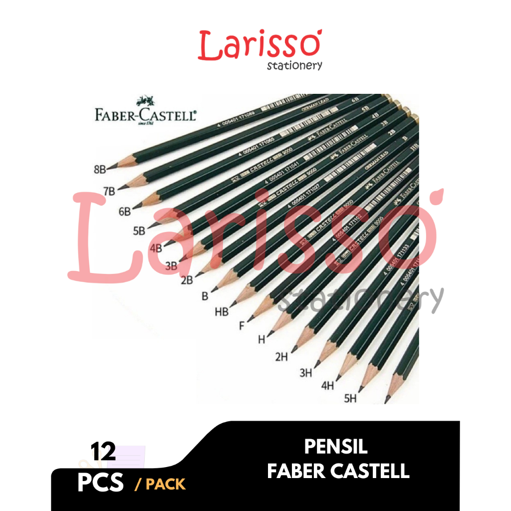 

FABER-CASTELL - (pcs) Pensil Faber Castel Tipe : B,2B,4B,5B,6B,7B,8B - pcs