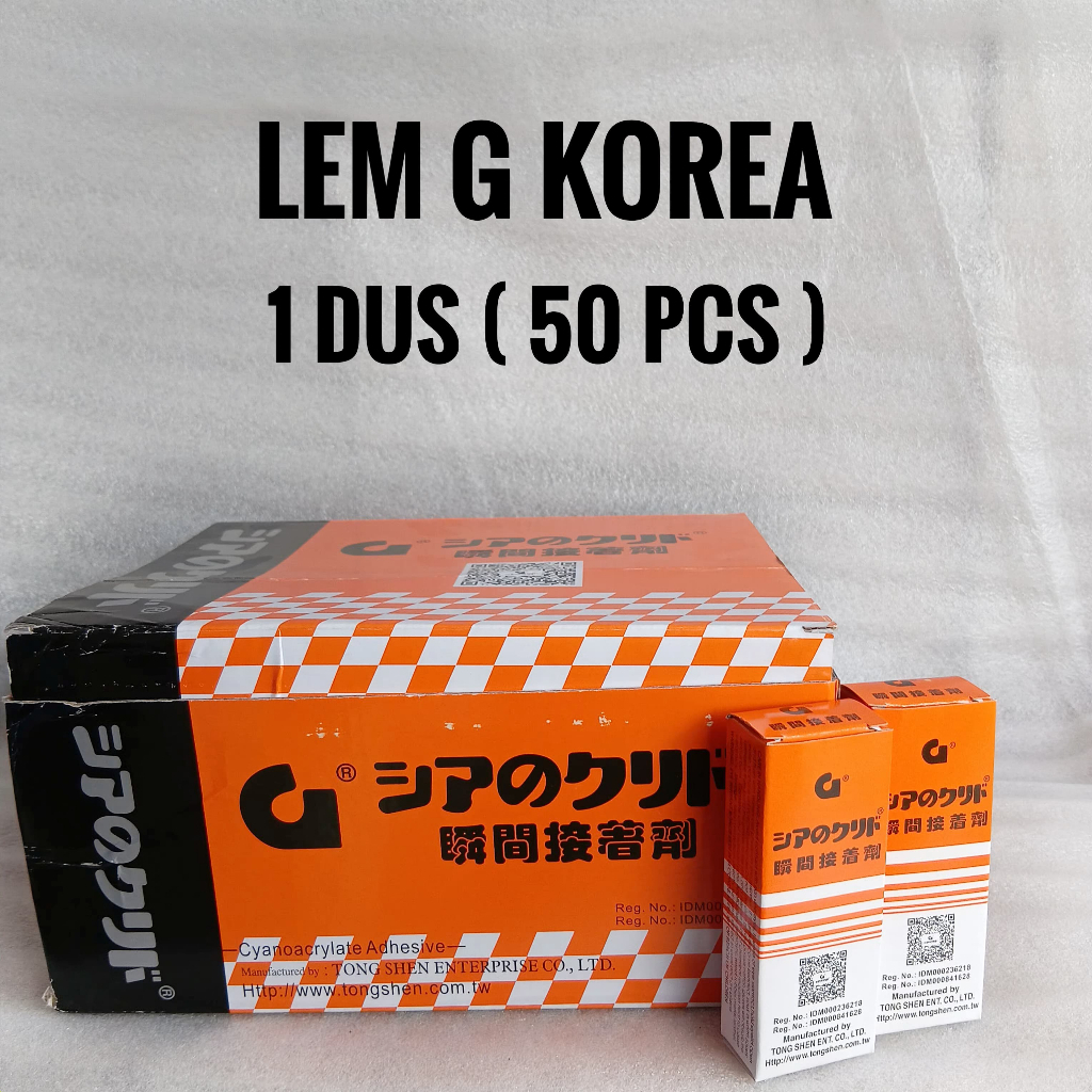 

Lem Glue Korea Super / Lem Serbaguna / Lem Kuat Instan / Per 1 Dus ( 50 Pcs )