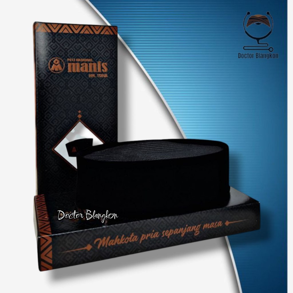 Peci Pria Dewasa Ac Silang Manis M.Toha Full AC Peci Merk Manis Peci Hitam Songkok Bandung Original
