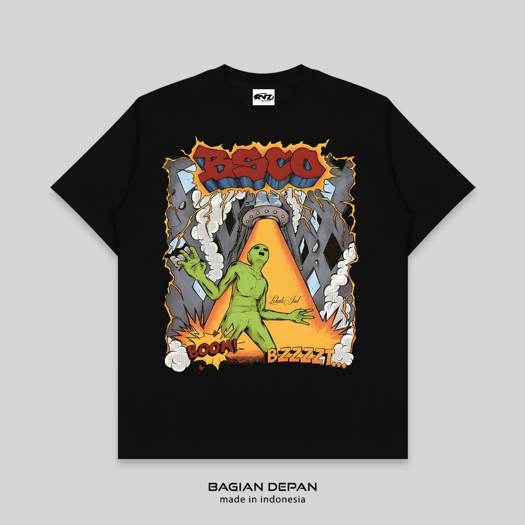 T-SHIRT | KAOS OVERSIZE | ALIEN COMIC | BLACK | BILLIONSTARS | BOOTLEG VINTAGE / Kaos Vintage