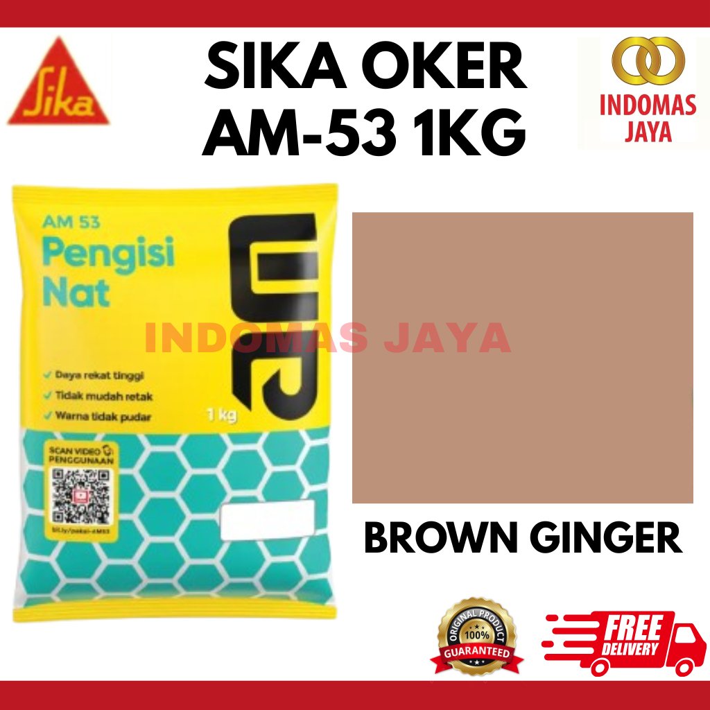 Sika Oker Nat Keramik AM 53 Pengisi Nat Tile Grout Semen Brown Ginger 1Kg
