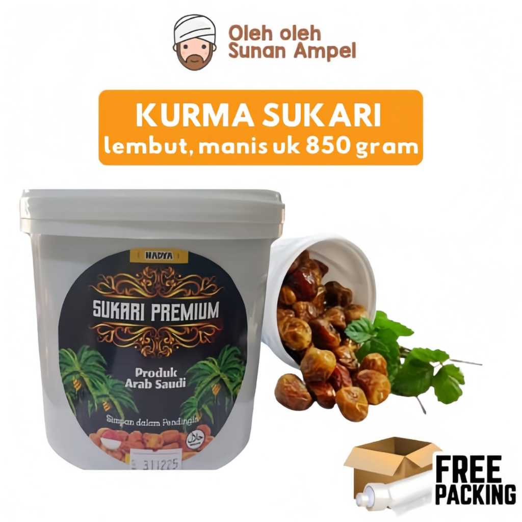 

KURMA SUKARI EMBER UKURAN 850gr Kurma Lembut dan Empuk Rasa Manis