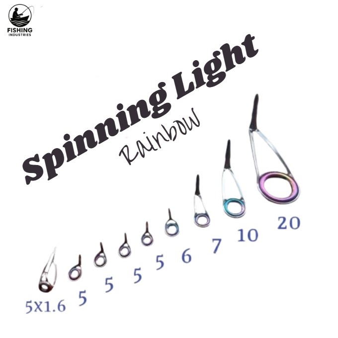 Ring Guide Joran Pancing Spinning Light Rainbow 1 Set Isi 9 Pcs Keramik Anti Karat