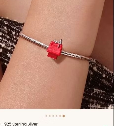 Bracelet Snoopy and Friends Peanuts 925 Sterling Silver | gelang perak snoopy peanuts new stock
