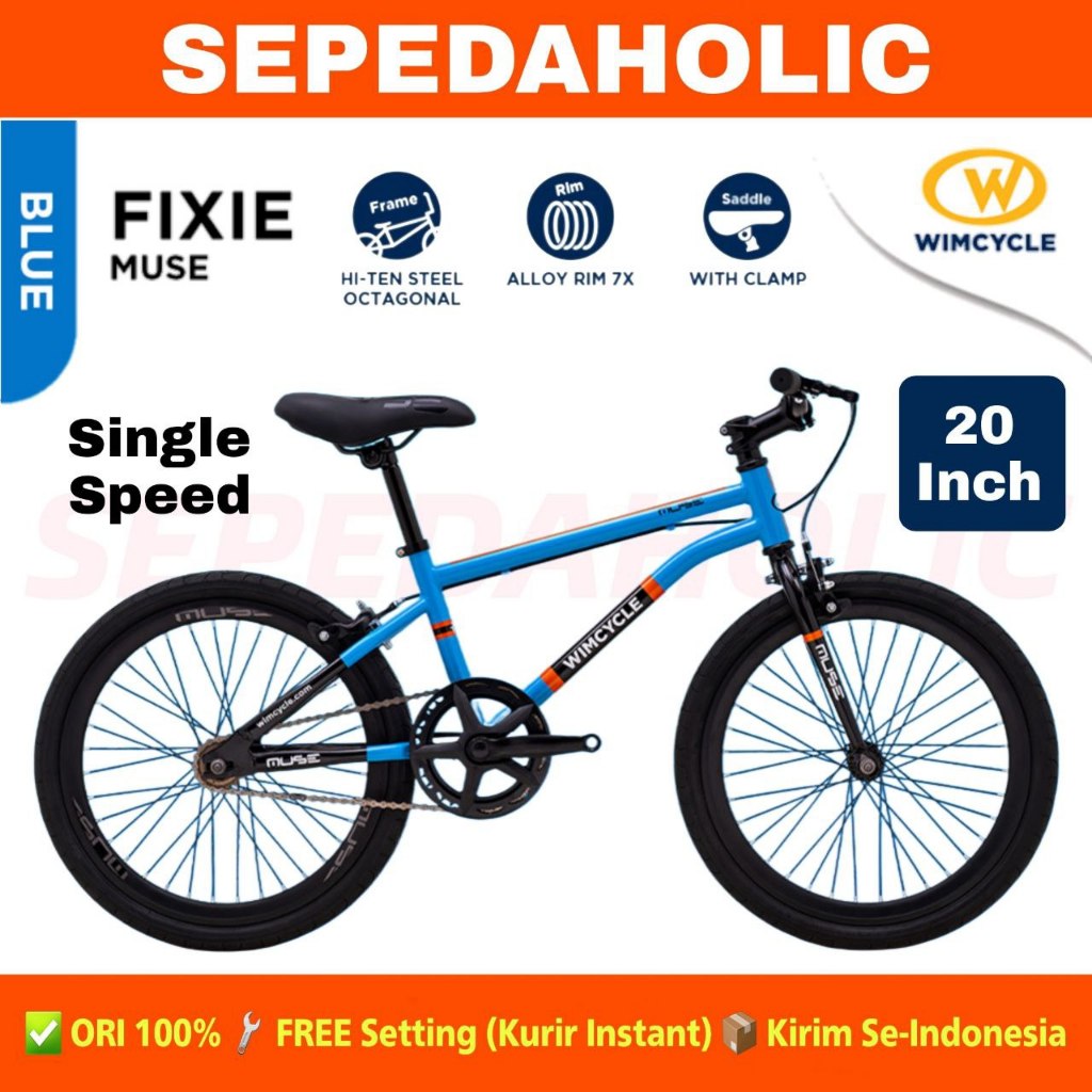 Sepeda Anak Remaja FIXIE WIMCYCLE MUSE Ukuran 20 Inch Single Speed Usia 8-12 Tahun