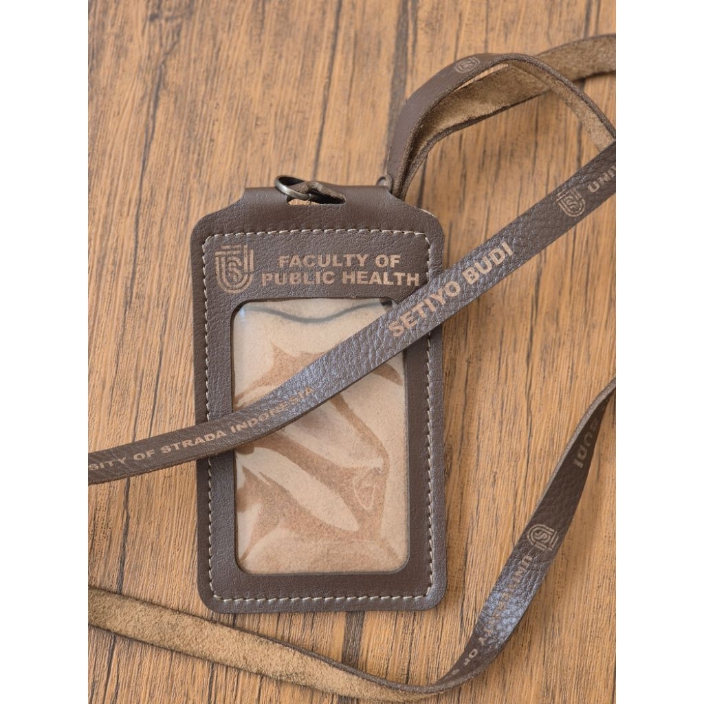 

Id Card/Name Holder/Gantungan Nama 1 layer bahan kulit Asli 100% | Termurah di shopee