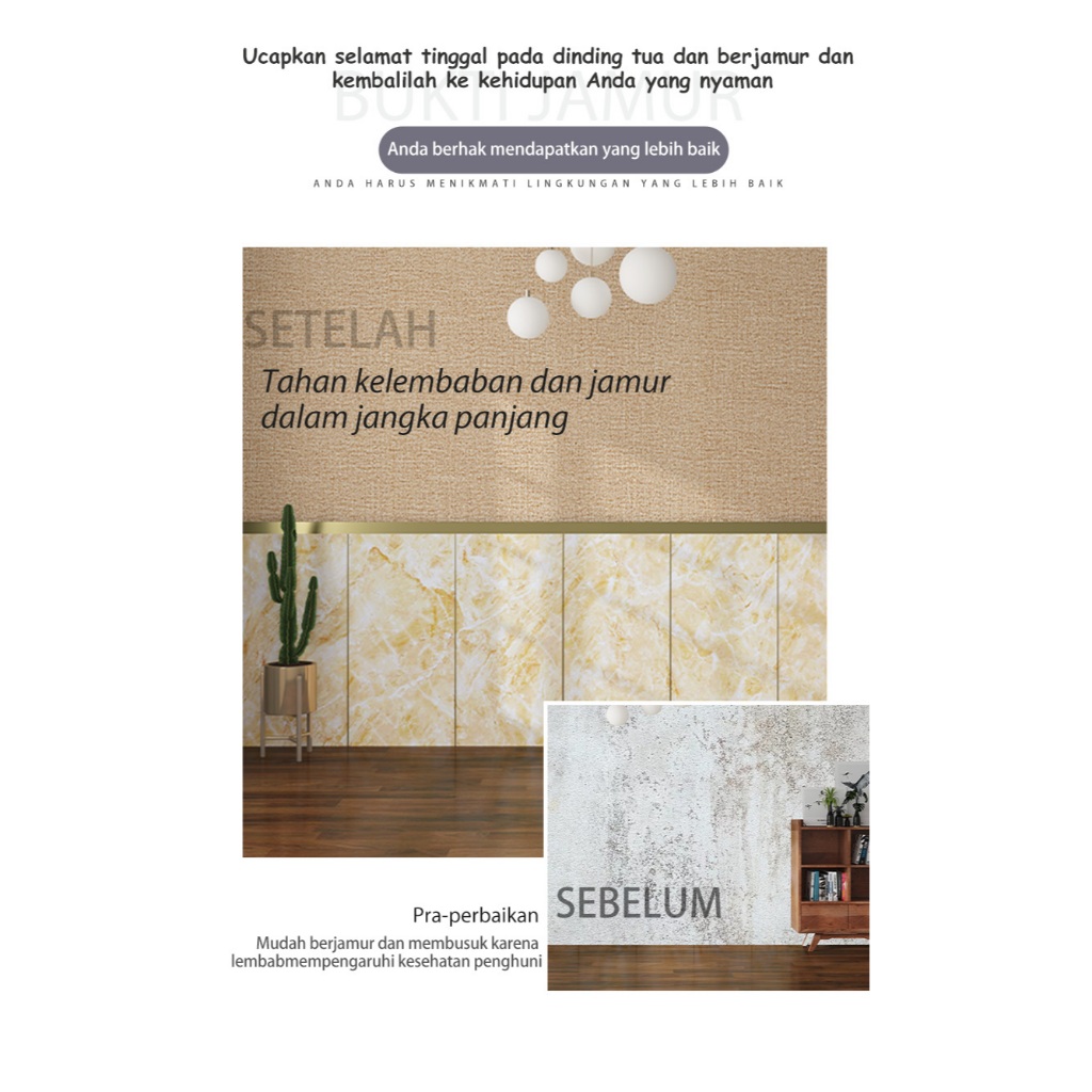 Gratis Ongkir Hl--Wallpaper Dinding Vinyl Marble 30 X 60 Cm / 30 X 30 Cm / Stiker Keramik / Vinyl