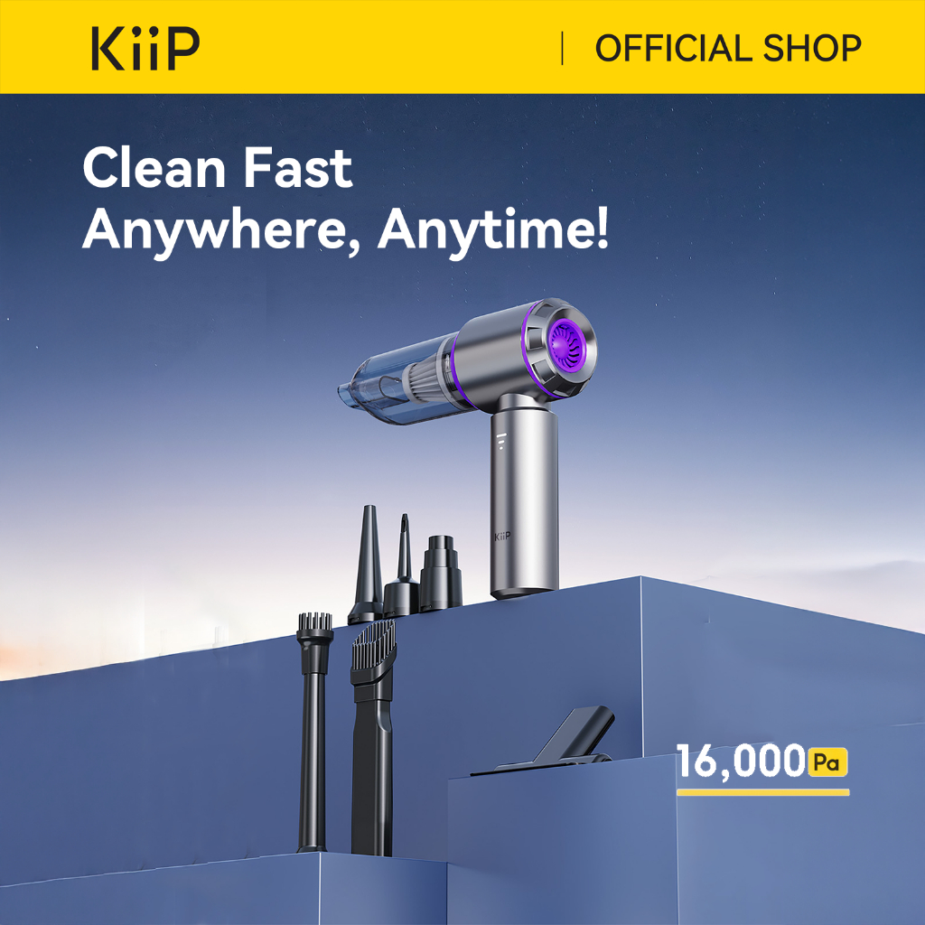 KiiP Vacuum Cleaner Portabel Tanpa Kabel Genggam 16000Pa 3in1 Penghisap Debu Mobil Wireless Kasur Pe