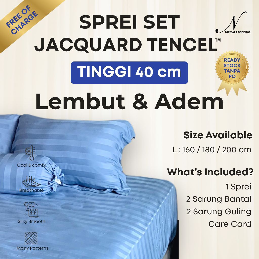 NIRMALA BEDDING: Sprei Set Tencel Sutra Premium | Jacquard Tencel