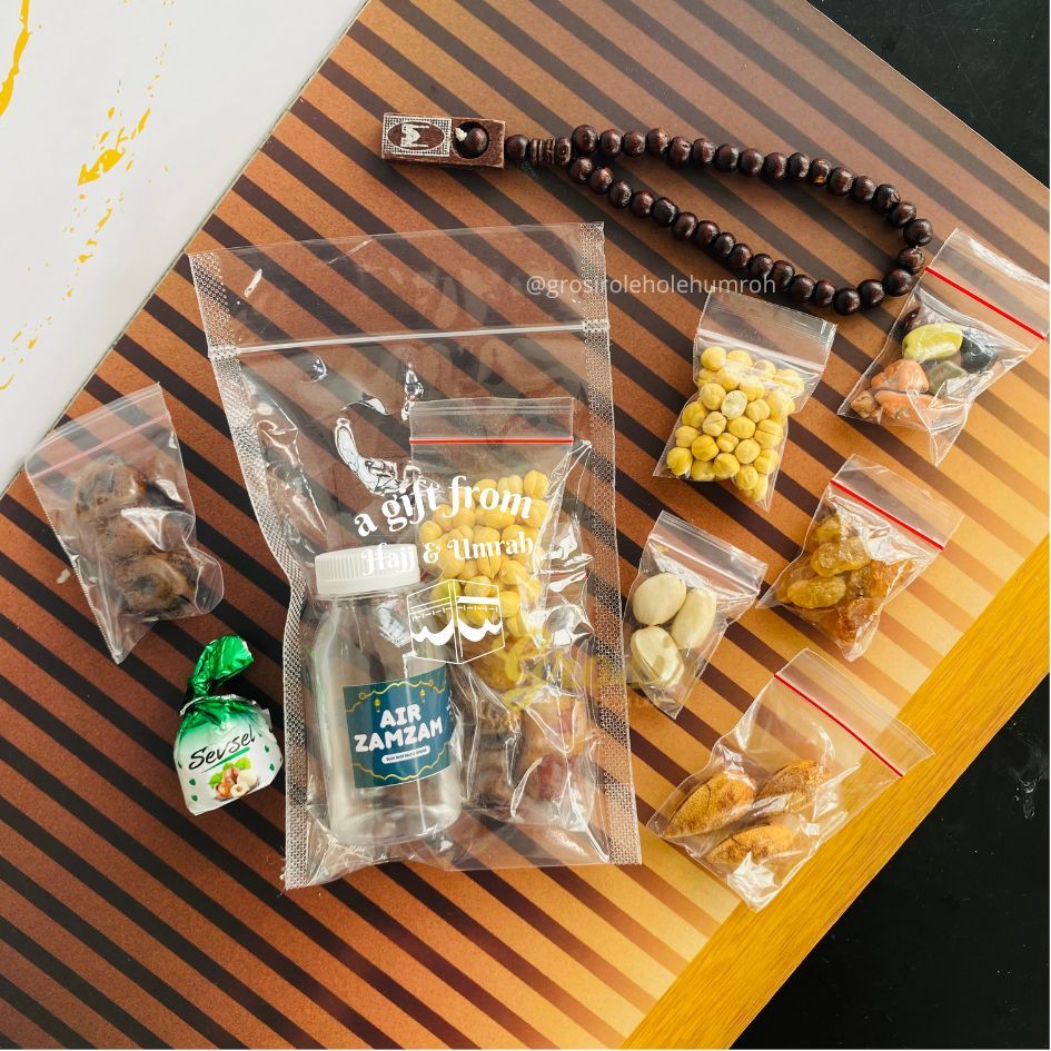 

Paket Murah Oleh Oleh Haji dan Umroh Bingkisan Gift from hajj Baitullah Zam Zam Kurma Kismis Kacang Arab premium grosir