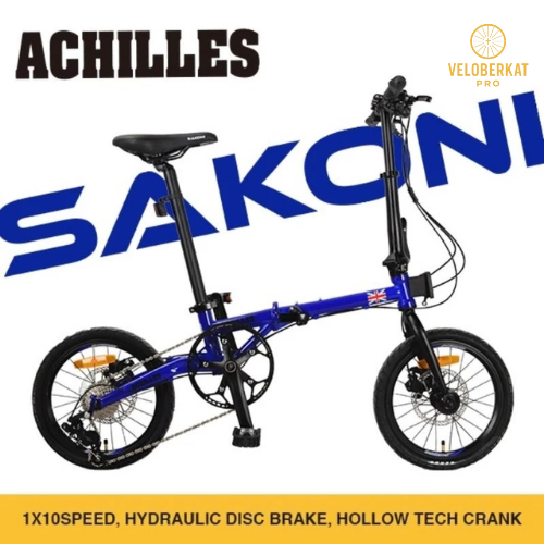 SEPEDA LIPAT UK 16 SAKONI ACHILLES BRITAIN CHROMOLY 10 SPEED HIDROLIK HOLLOW CRANK MURAH