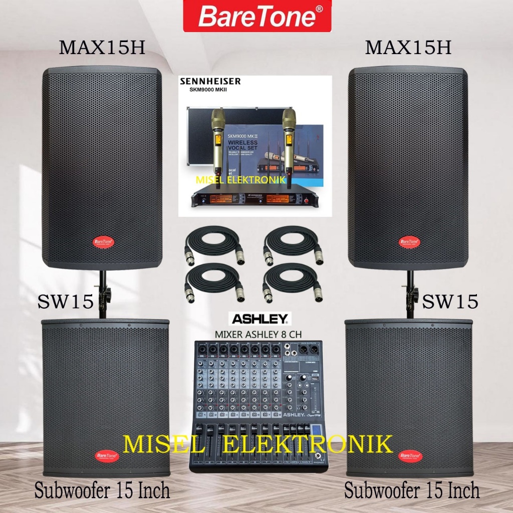 Paket Sound System Outdoor Baretone MAX15H Subwoofer 15 Inch Baretone SW15