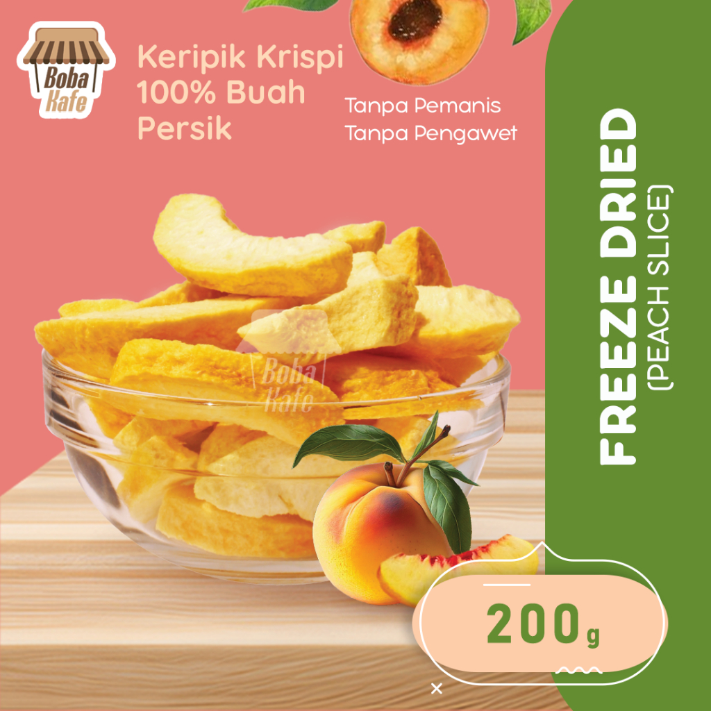 

FREEZE DRIED YELLOW PEACH SLICE @200GR - BUAH PERSIK KUNING IRIS ASLI