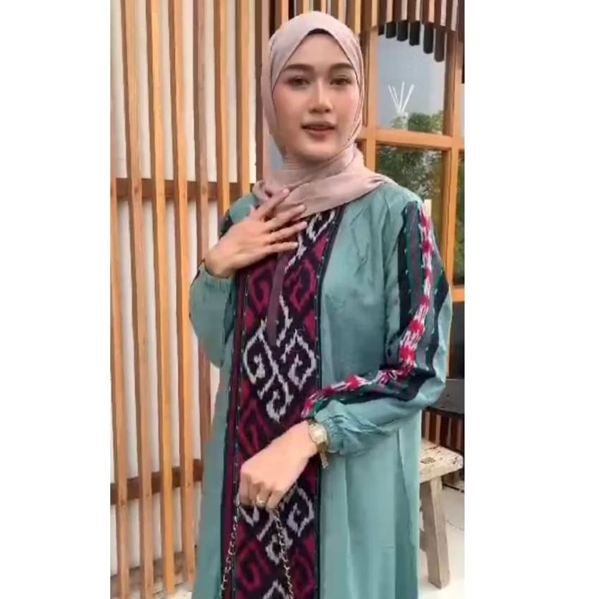 Gamis Tenun Troso Modern - "raisa tenun Premium"