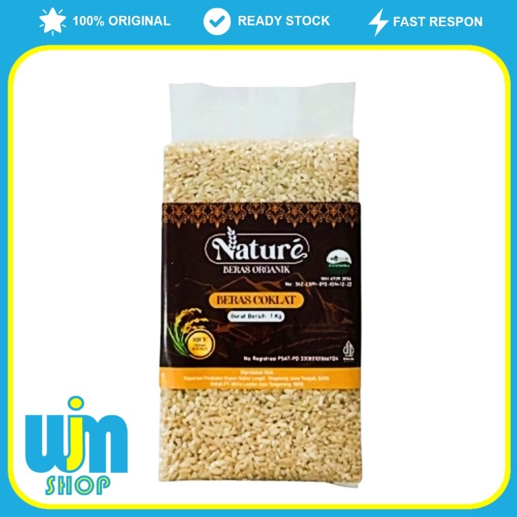 

Nature Beras Coklat Organik 1 kg – Kaya Serat & Gizi Alami - Brown Rice Makassar