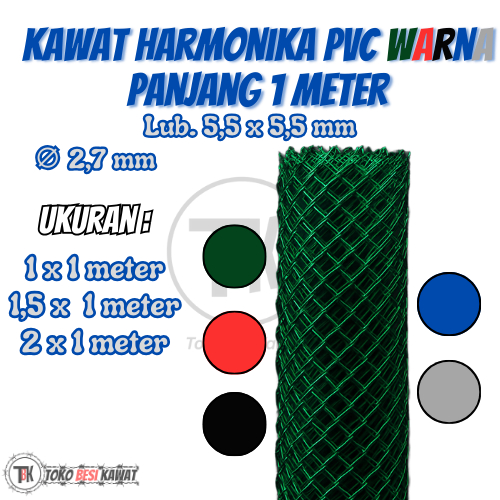 Kawat Harmonika PVC Tebal Kawat 2,7 mm Panjang 1 Meter | Variasi Warna & Ukuran