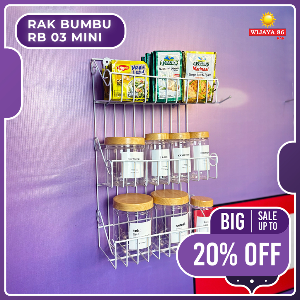 RAK BUMBU RB 03 MINI | RAK  BUMBU 3 SUSUN | RAK DAPUR | RAK SUSUN SERBAGUNA | RAK GANTUNG