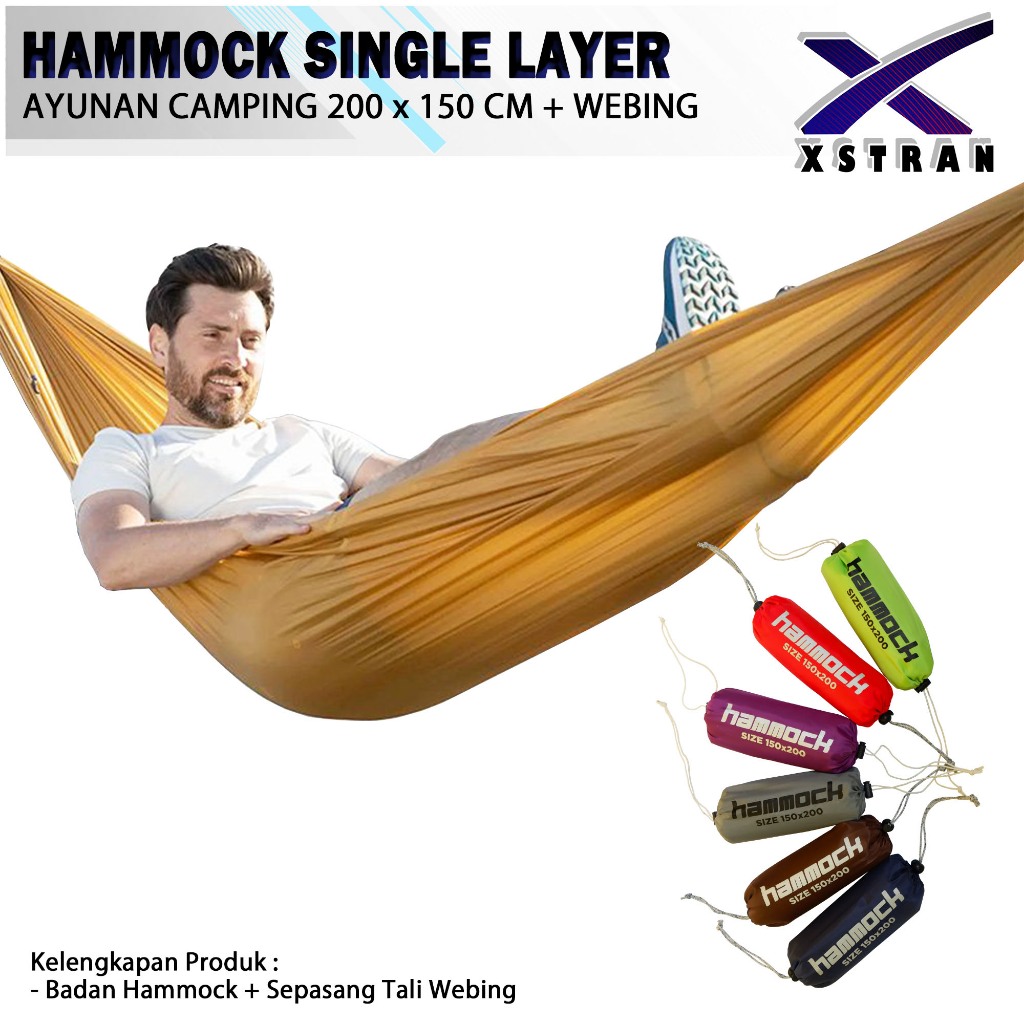 hammock single layer 200x150 cm ayunan pohon camping gantung hammock single 200