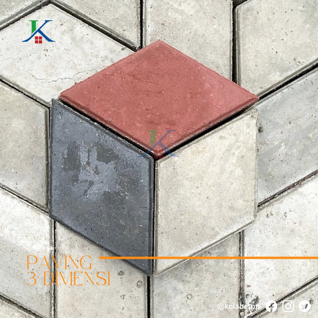 [Beton Kita] Paving Block 3D Bentuk Wajik Press Hidrolik Mutu Tinggi