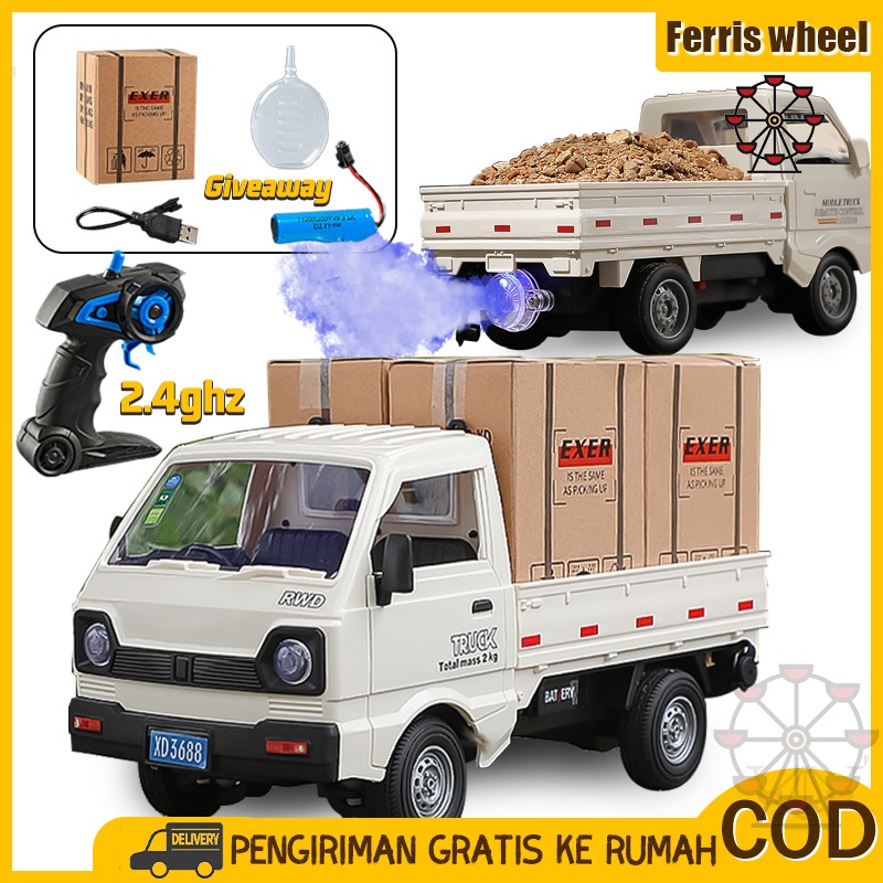 Ferris Wheel 2.4G RC Spray Truk Wuling Dengan Karton RC PICK UP TRUCK BOX SUZUKI CARRY & CARGO