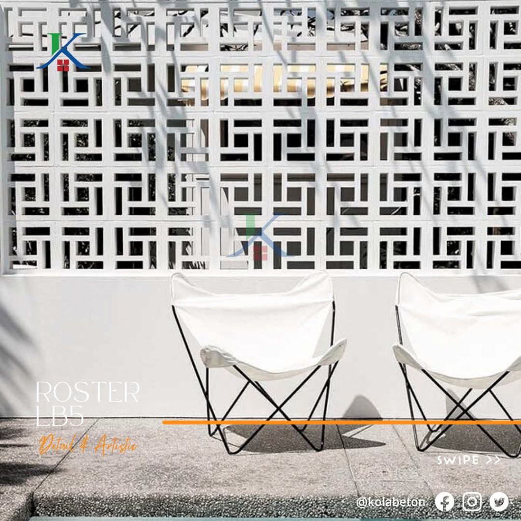 Roster/Loster LB5, Roster Beton, Loster Beton, Kerawang Beton, Roster Minimalis, Pagar Beton