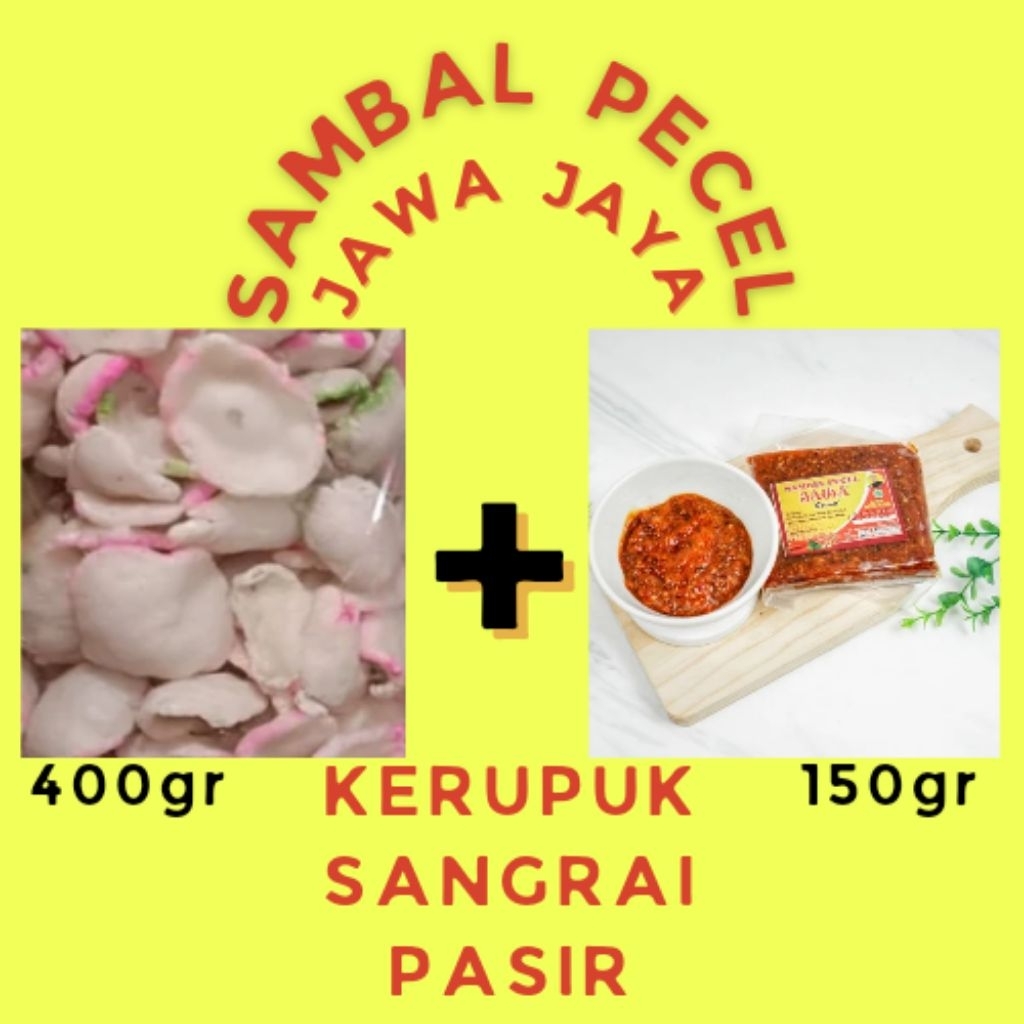 

Sambal Pecel 150gr + Kerupuk Sangrai Pasir|Opak Opel 400gr/(4'Bungkus) Rasa Bawang Gurih & Renyah|Kerupuk Bebas Kolesterol