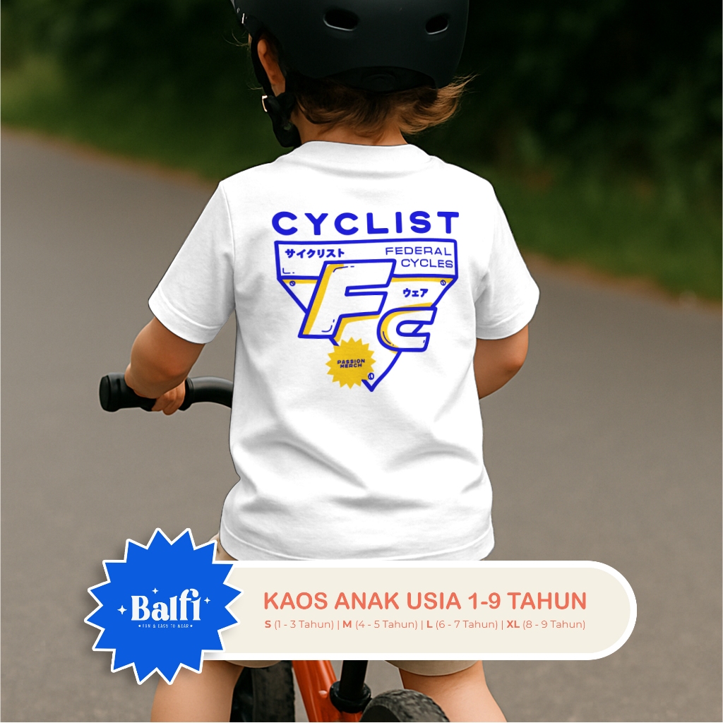 Kaos Anak Gambar Sepeda Federal Cycle Indonesia by PassionMerch
