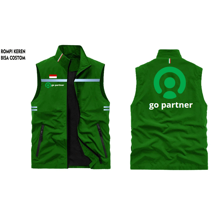 Rompi Vest Ojol Gojek | Rom[i Go Partner | Vest Kasual Driver Go Partner | Rompi Motor | Rompi Jaket