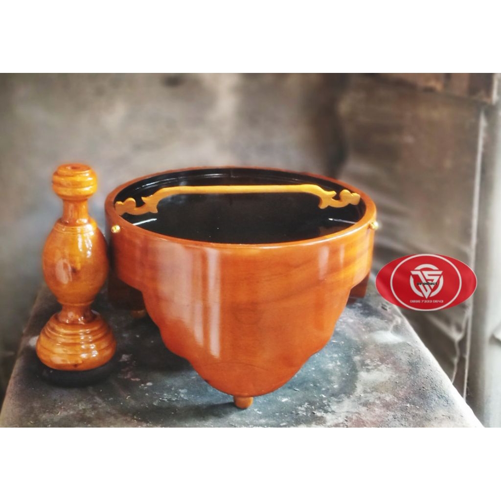 Tebok pleci natural kayu