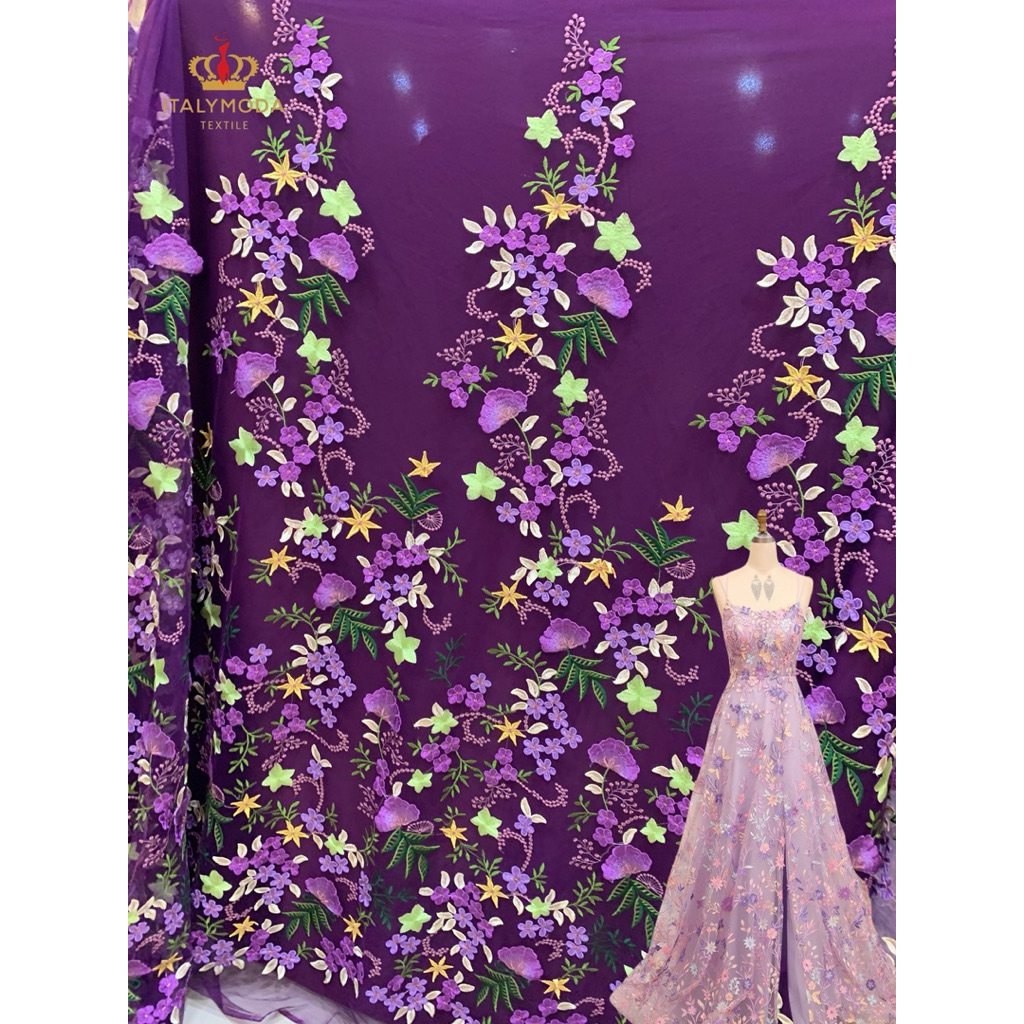 Bahan kain tille garden 3D/ BAHAN TILLE EMBORDIR BUNGA 3D