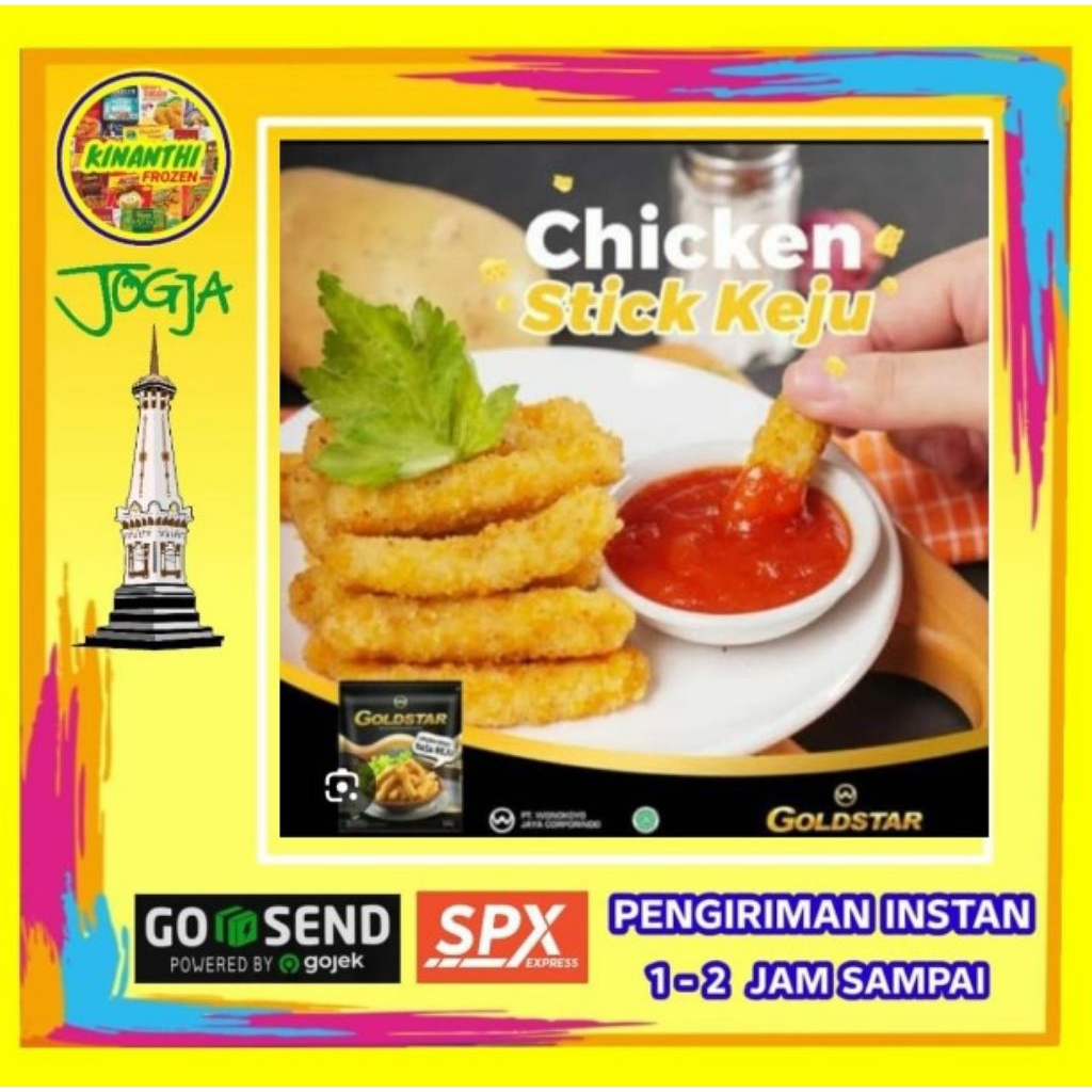 

Goldstar chicken nuget keju stik 500 gr,jogja frozen
