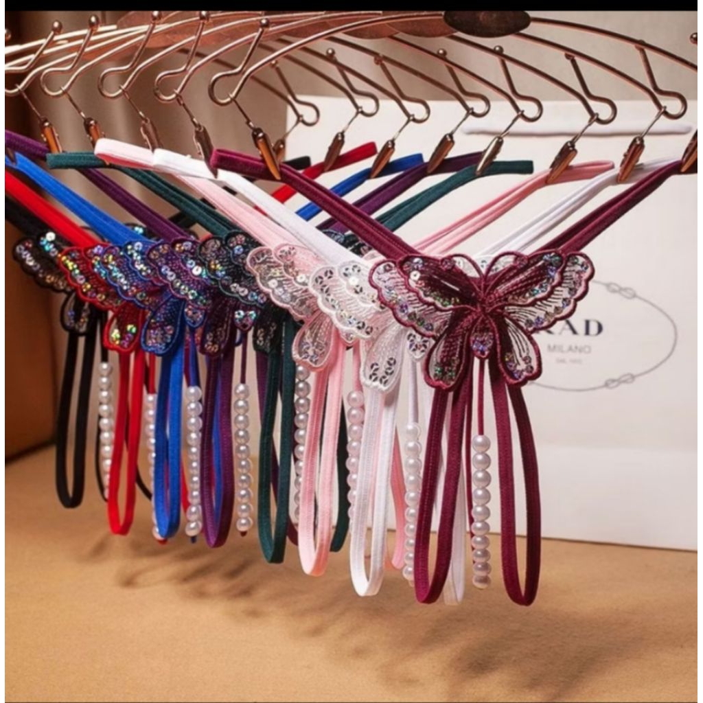 Celana dalam wanita mutiara kupu -kupu mutiara 001/g string