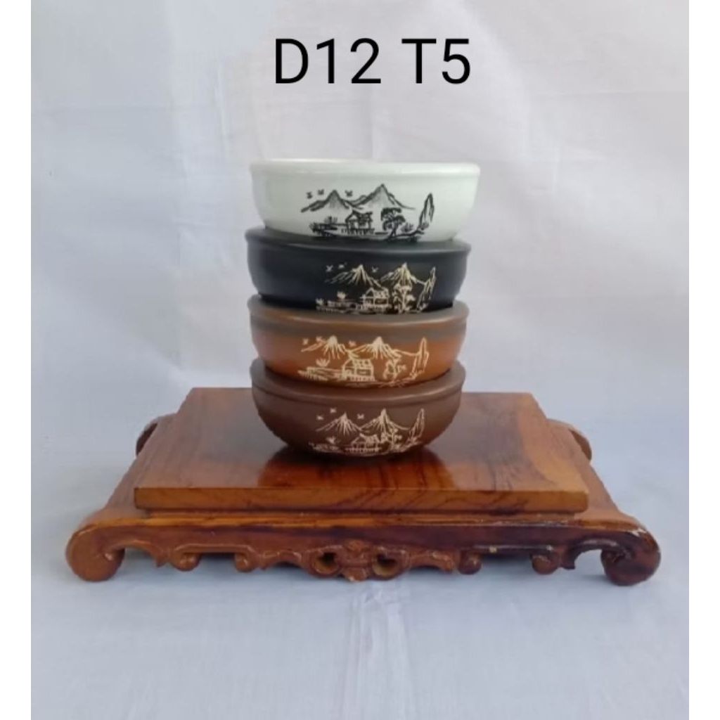 pot bonsai keramik bulat