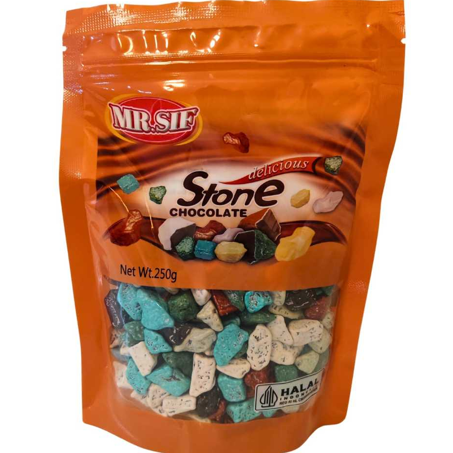 

MR.SIF STONE Chocolate 250g Cokelat Arab Bentuk Batu Kerikil Oleh-Oleh Haji Umroh HALAL