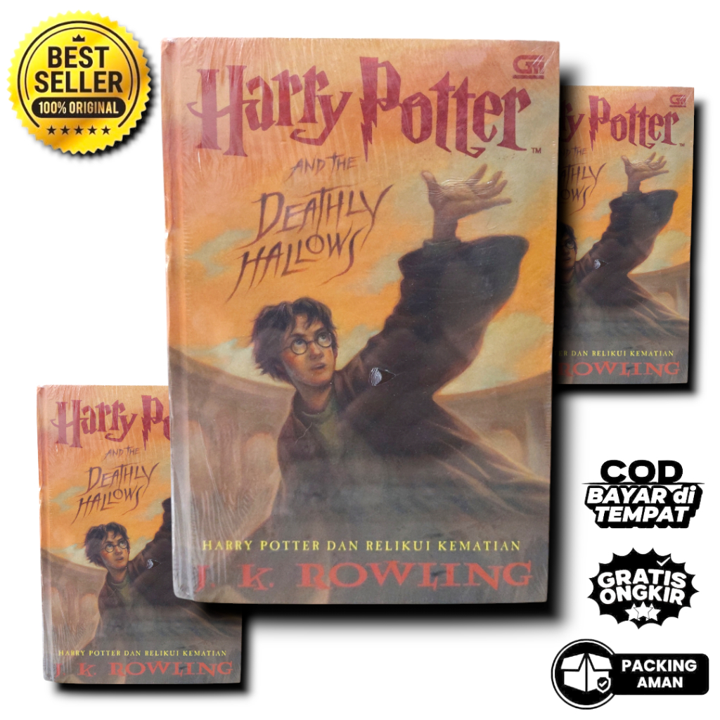 BUKU NOVEL LANGKA HARRY POTTER AND THE DEADHLY HALLOWS - HARD COVER (ORIGINAL 10.000%)