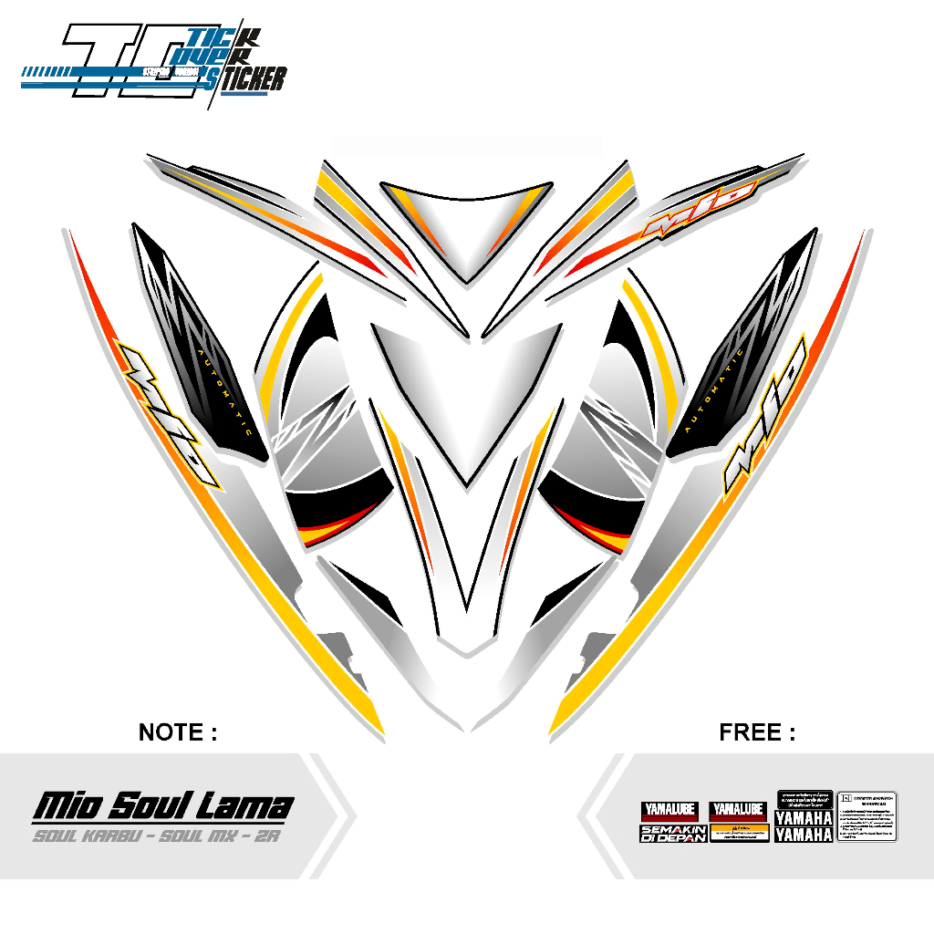 Stiker Striping Body Motor Yamaha Mio soul lama Atau Smile Variasi Free Sticker Set / SETIKER MIO so