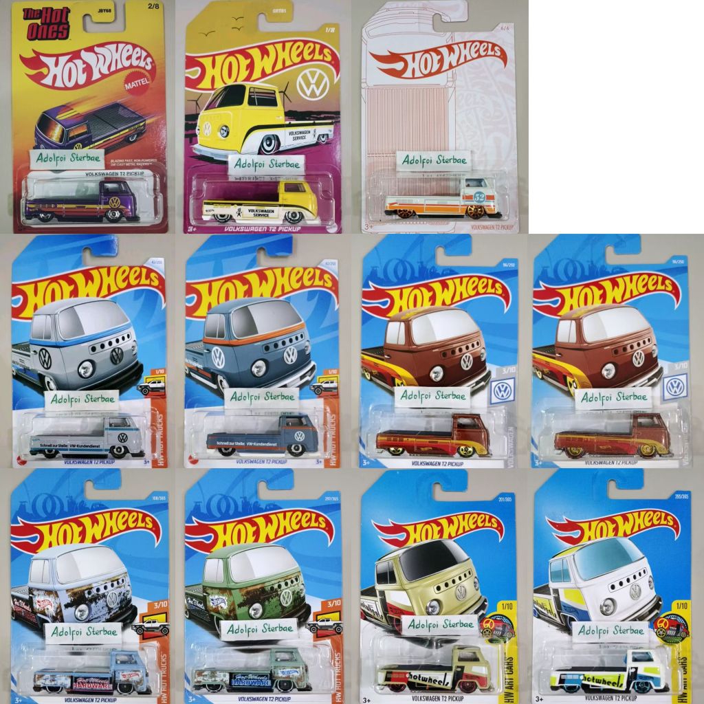 hotwheels hot wheels vw Volkswagen T2 pickup pick up edisi pearl chrome 52 hw hot trucks hw art cars