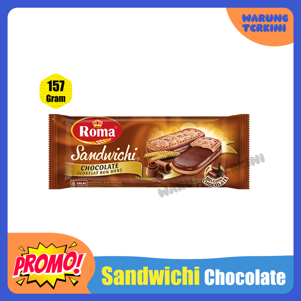 

Roma Sandwichi Chocolate 157 gram | Biskuit Sandwich dengan Krim Cokelat