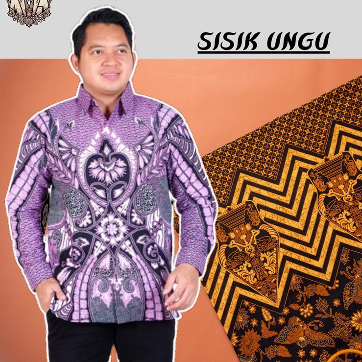 ⸨BATIK.UE⸩ BAJU BATIK SISIK UNGU PRIA LENGAN PANJANG