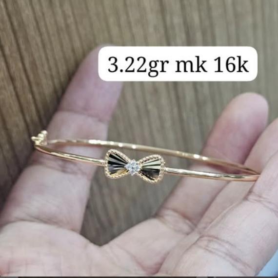 GELANG TANGAN KAKU EMAS FASHION PITA RIBBON MODEL KOREA DAINTY CANTIK MANIS SEKALI UBS