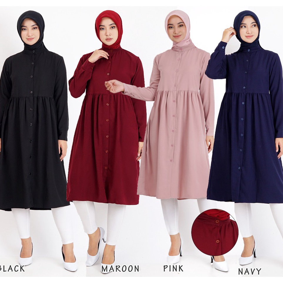KODE T99C LONG TUNIK POLOS WANITA TUNIK BUSUI SIZE L  XL 81 Mrs3