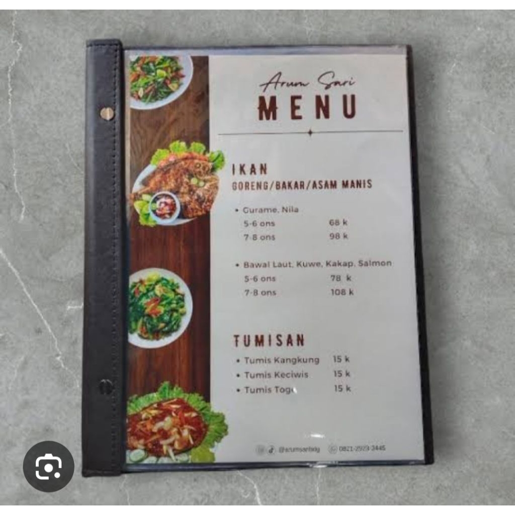 

Buku Menu resto satu muka A4