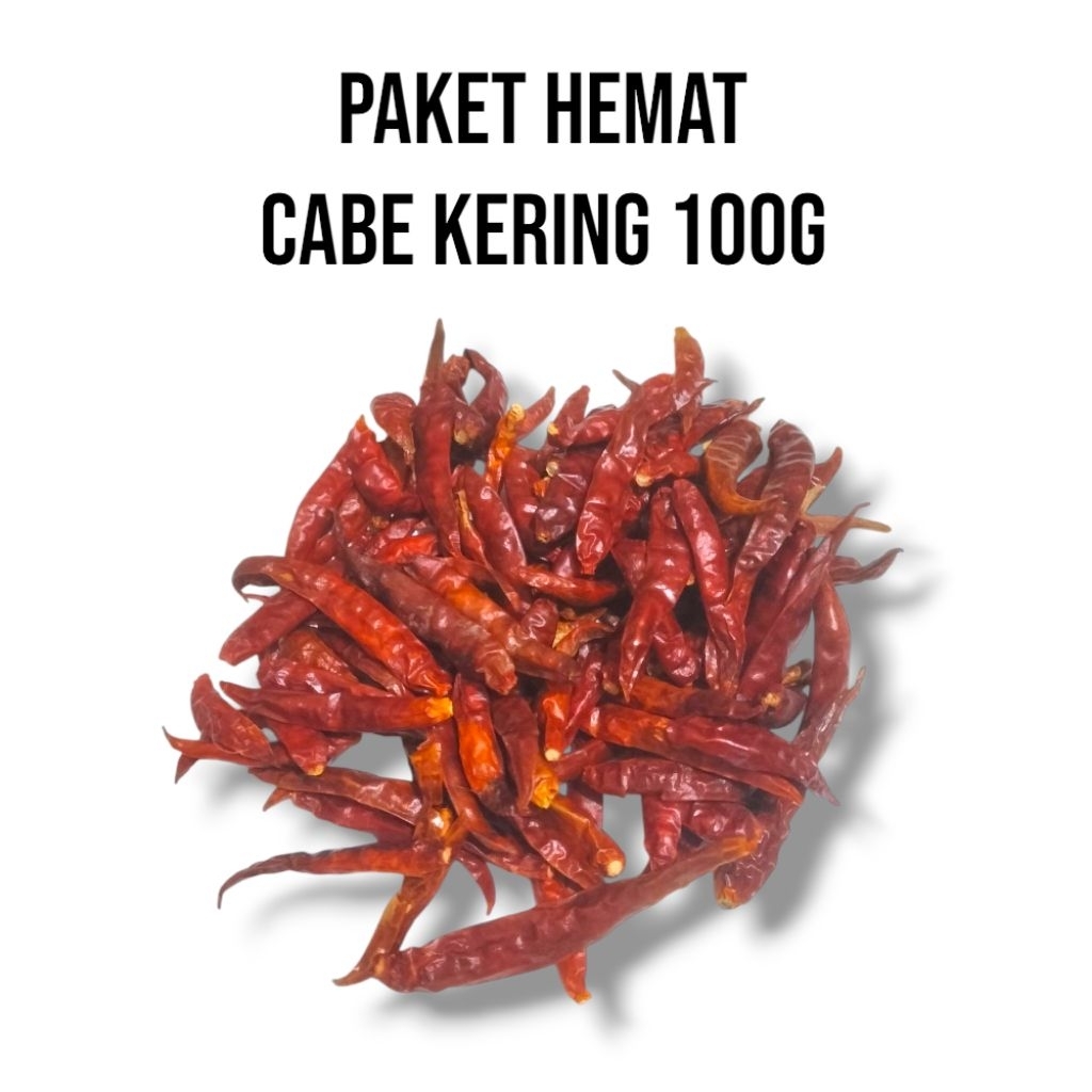 

Cabe Kering Super Pedas Cabai Merah Teja Kering Paket Hemat 100g