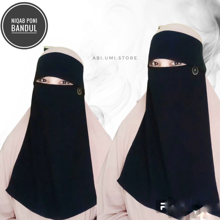 KODE Q49O Diskon COD niqab cadar poni hitam bandul silky jetblack ori sifon arab ORI RASPATI HIJAB f