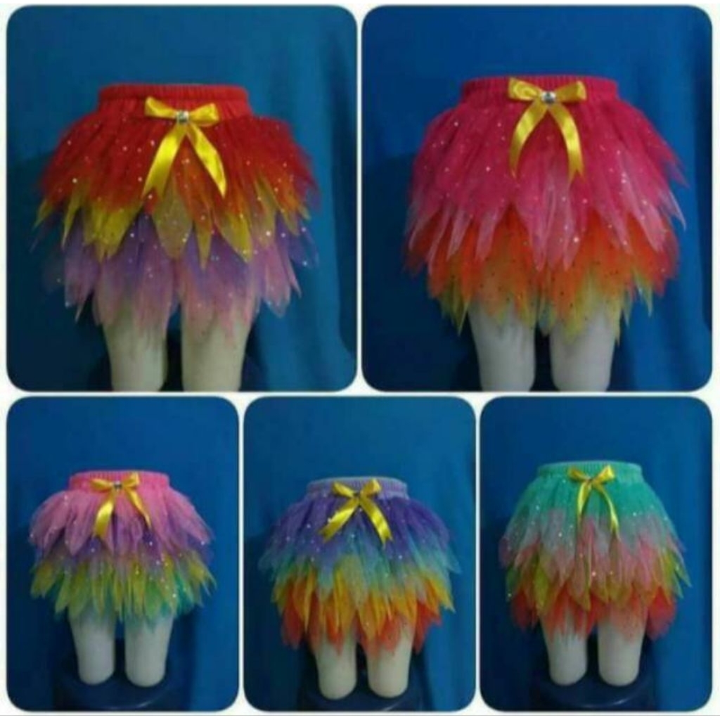 Rok Tutu Anak Jarum Pelangi || Rok Tutu Anak Perempuan Model Jarum