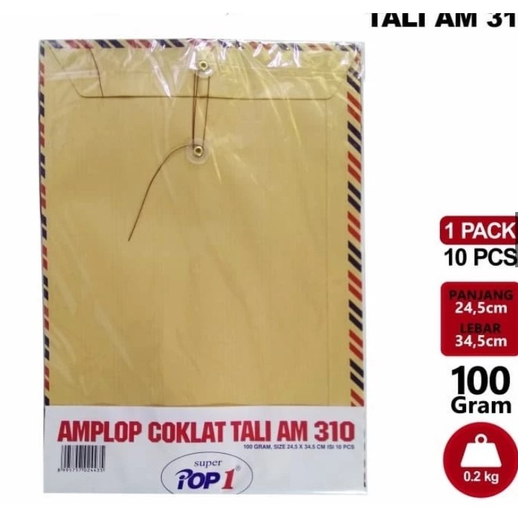 

Amplop coklat tali Folio 310 Lamaran kerja(1pack =isi 10)
