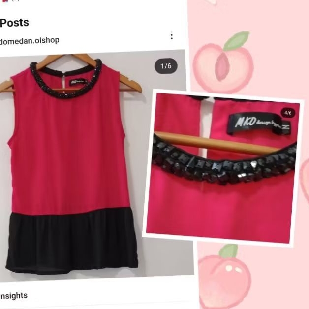 Baju Atasan Blus Sifon Pink Blouse MKO Anak Remaja Dewasa Murah