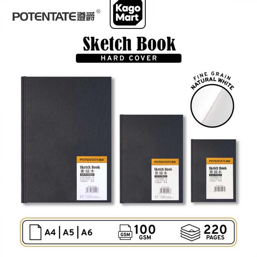 

KODE D98U Potentate Sketchbook Hard Cover A6 A5 A4 Buku Sketsa