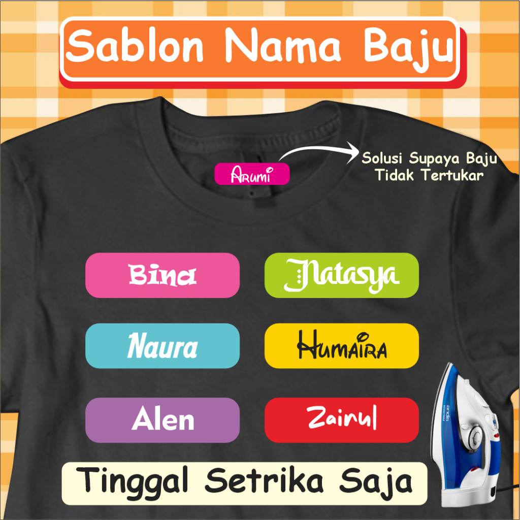 

Sablon Nama Baju Setrika / Label Nama Setrika Mudah Digunakan Anti Luntur
